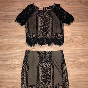 Black lace two piece